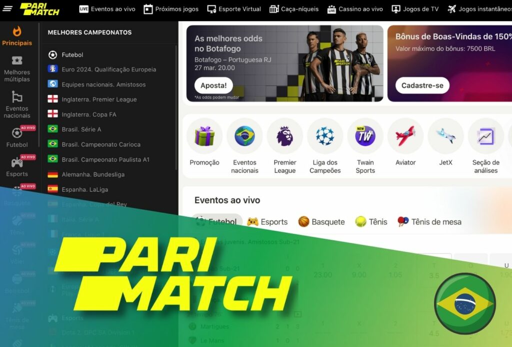 que tipos de apostas estão disponíveis no site Parimatch Brasil